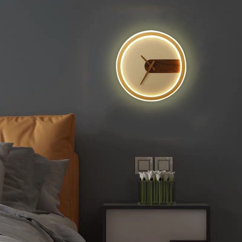 Nielsen Modern LED Uhr Wandleuchte Weiß/Schwarz Schlaf/Wohnzimmer