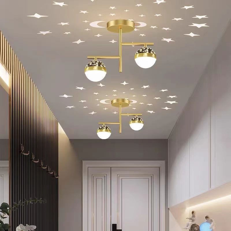 Madina Modern Starry LED Deckenleuchte Schwarz/Gold Korridor Metall&Acryl