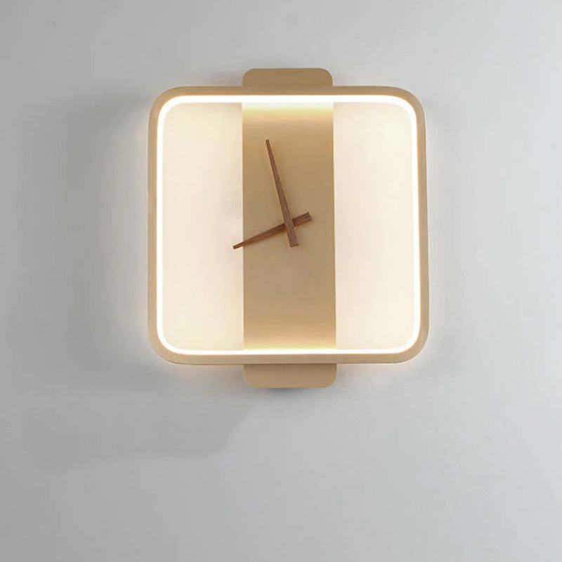 Morandi Nielsen Square Clock Metall/Acryl Wandleuchte Gold Wohnzimmer