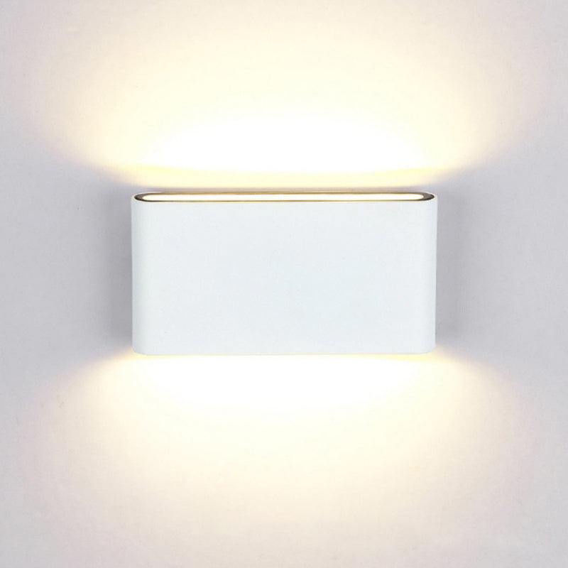 Orr Modern Wasserdichte LED Wandleuchte Rechteckig Innen/Außen Weiß/Schwarz Metall
