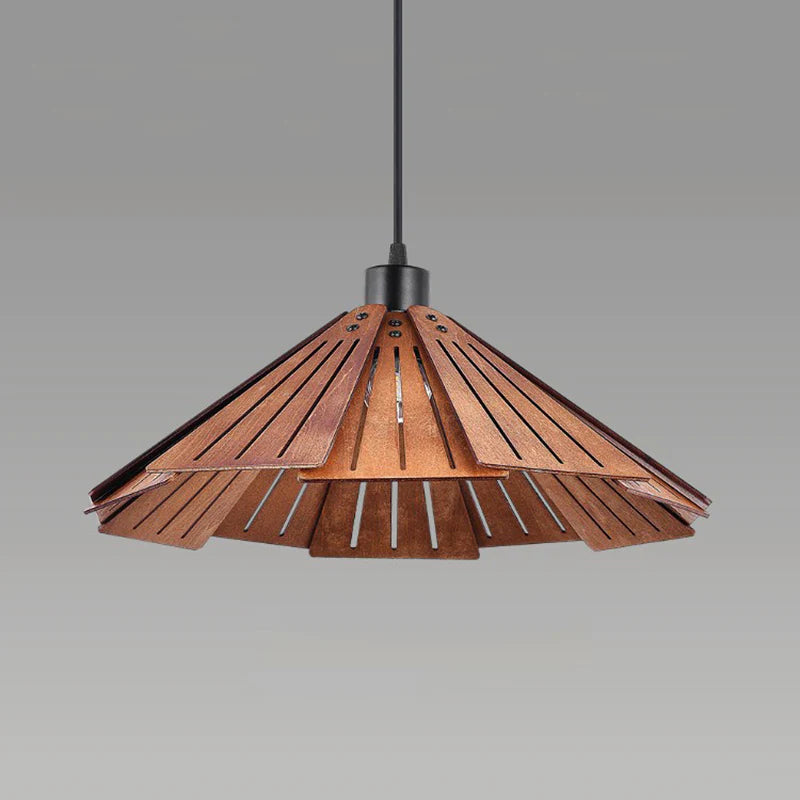 Nordische Design LED Pendelleuchte Gelb/Braun Ess/Schlaf/Wohnzimmer Innenbereich Holz&Metall Warmweiß