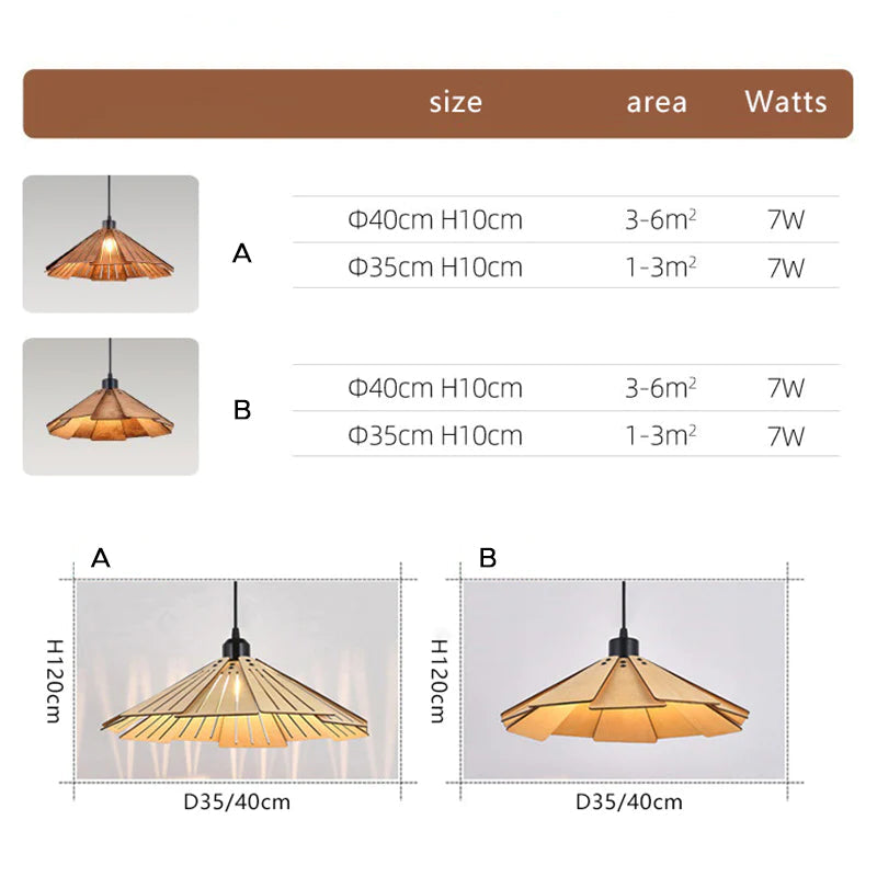 Nordische Design LED Pendelleuchte Gelb/Braun Ess/Schlaf/Wohnzimmer Innenbereich Holz&Metall Warmweiß