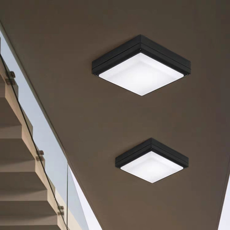 Orr Modern LED Außenleuchte Rund/Quadrat Flur/Balkon, 2 Farben, Metall Acryl