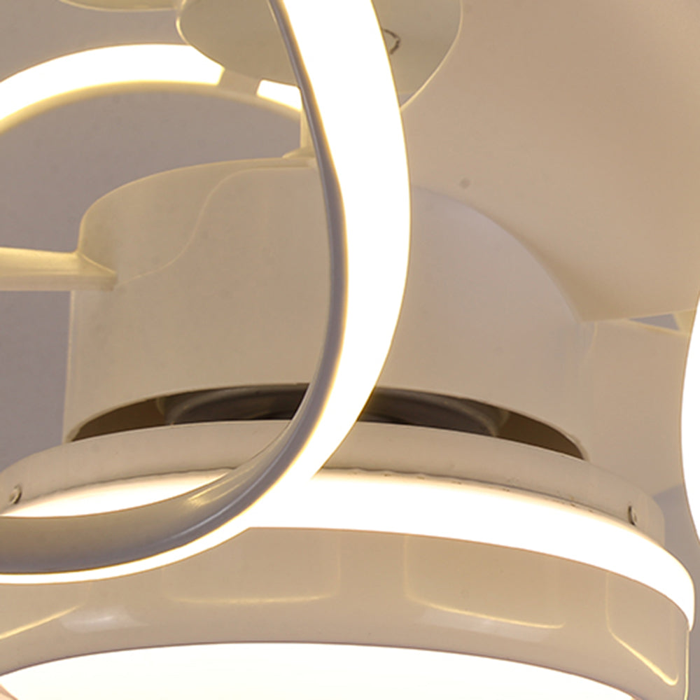 Lacey Modern LED Deckenventilator mit Beleuchtung Weiß/Kaffee Metall/Acryl