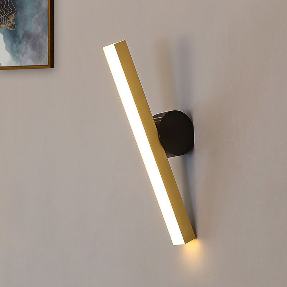 Edge Modern Geometrische Metall Wandlampe, Schwarz & Gold, Schlafzimmer