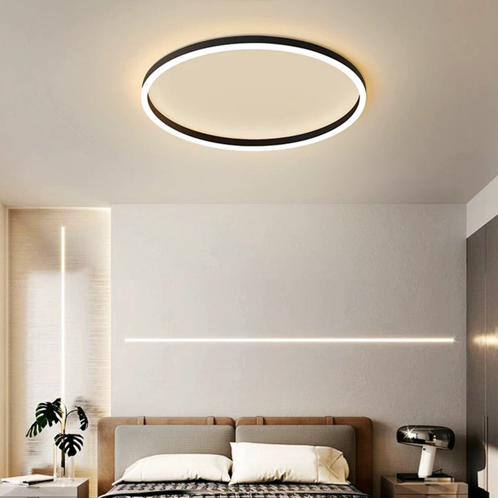 Arisha Modern LED Deckenleuchte Schwarz/Gold Metall Wohnzimmer