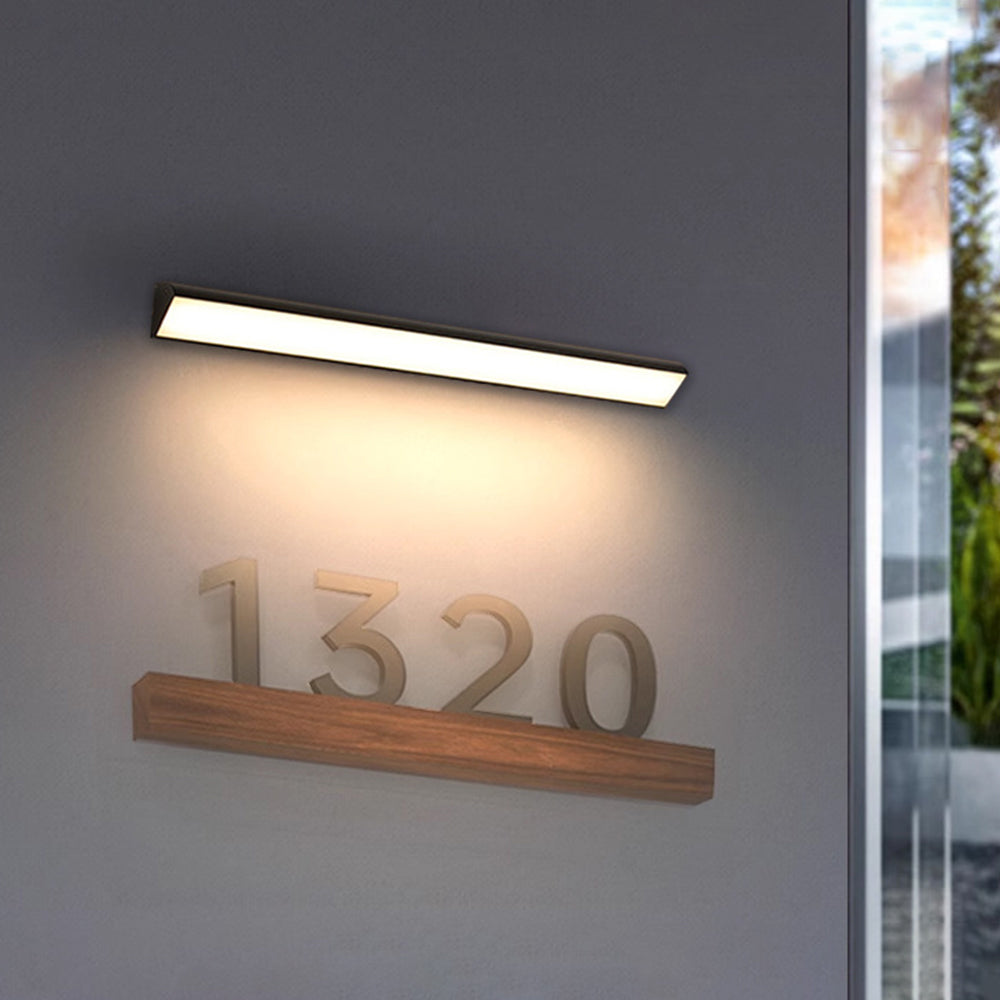 Edge Modern Dichte LED Außenwandleuchte Solar Schwarz Badzimmer/Flur Metall Acryl 5 Größen