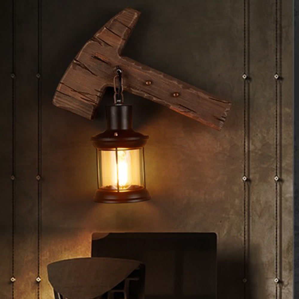 Austin Designer LED Wandleuchte Schwarz Wohnzimmer/Esszimmer Holz