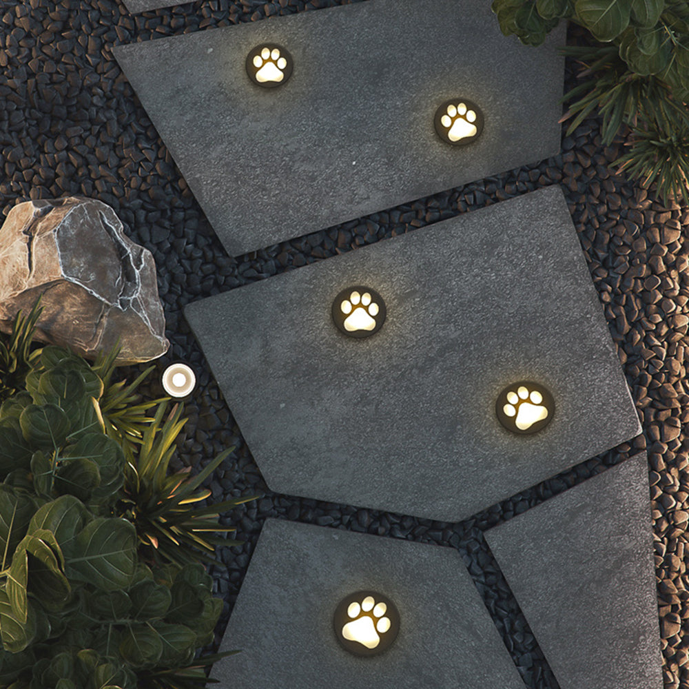 Minori Design LED Außenleuchte Katzenpfote Schwarz Garten/Terrasse Metall&Acryl ∅ 15CM