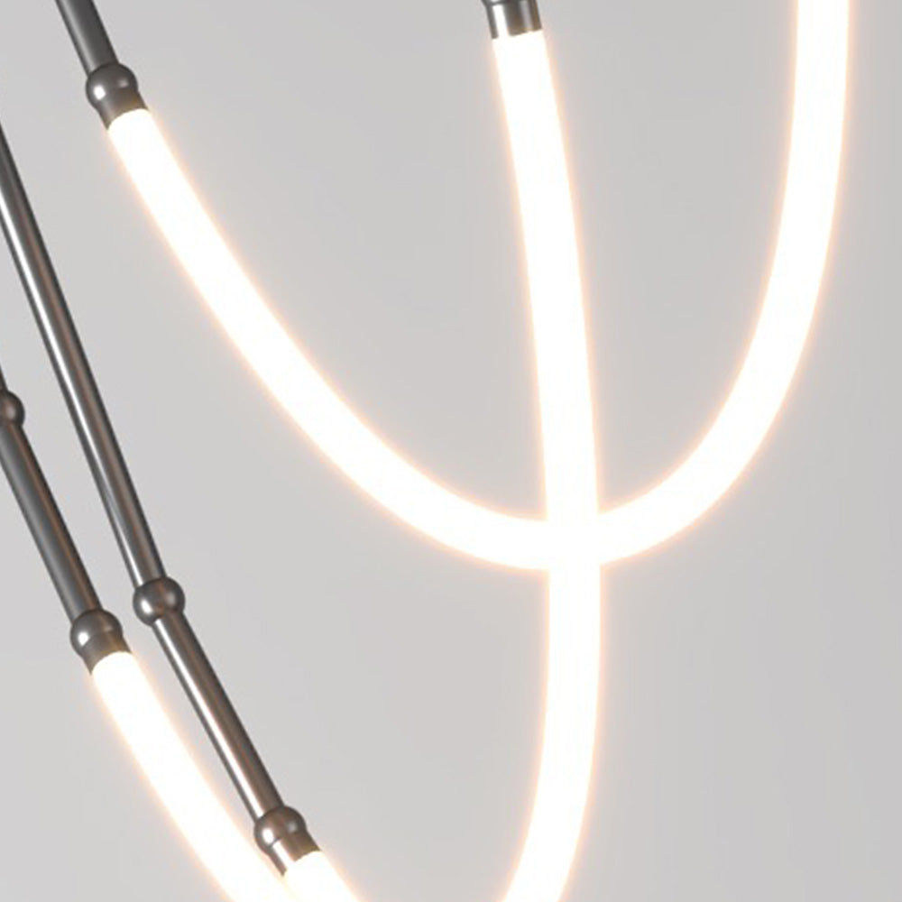 Edge Modern Lineare LED Pendelleuchte Schwarz  Schlaf/Wohnzimmer Metall Silikon