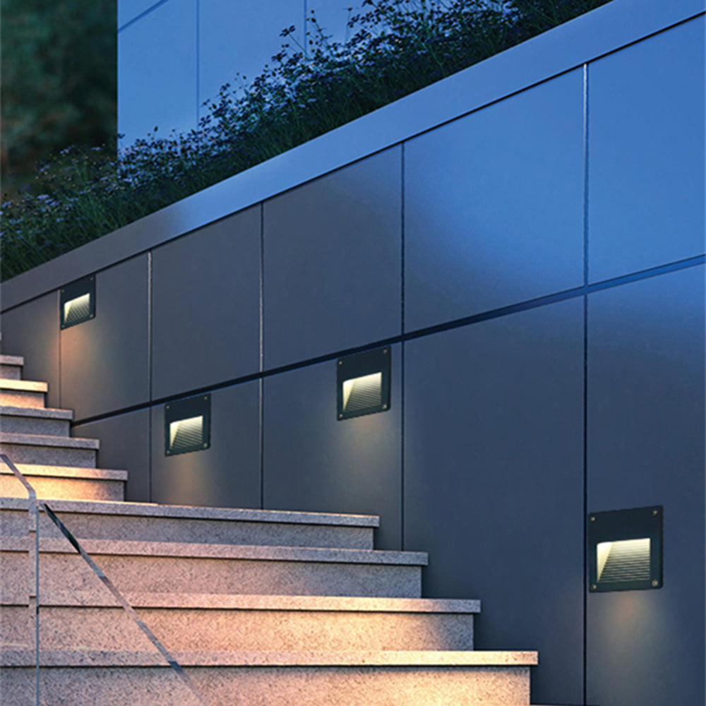 Orr LED Rechteck Außenleuchte Schwarz Garten/Terrasse Metall&Glas