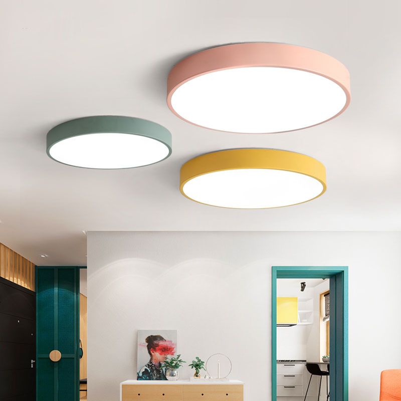 Morandi Modern Deckenleuchte Rund, 5 Farben, Wohnzimmer/Schlafzimmer, Metall Acryl