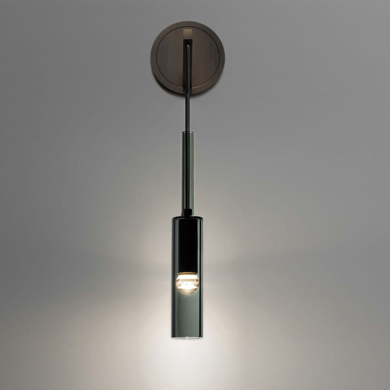 Sanna Modern LED Wandleuchte Schwarz Schlafzimmer/Bad Glas Metall