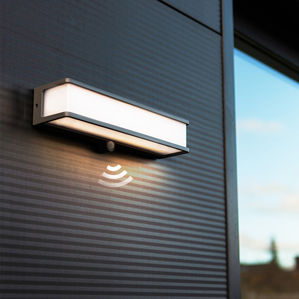 Orr Modern LED Außenwandleuchte Solar Schwarz/Weiß Flur/Balkon Acryl 3 Größen 10CM 15CM 35CM