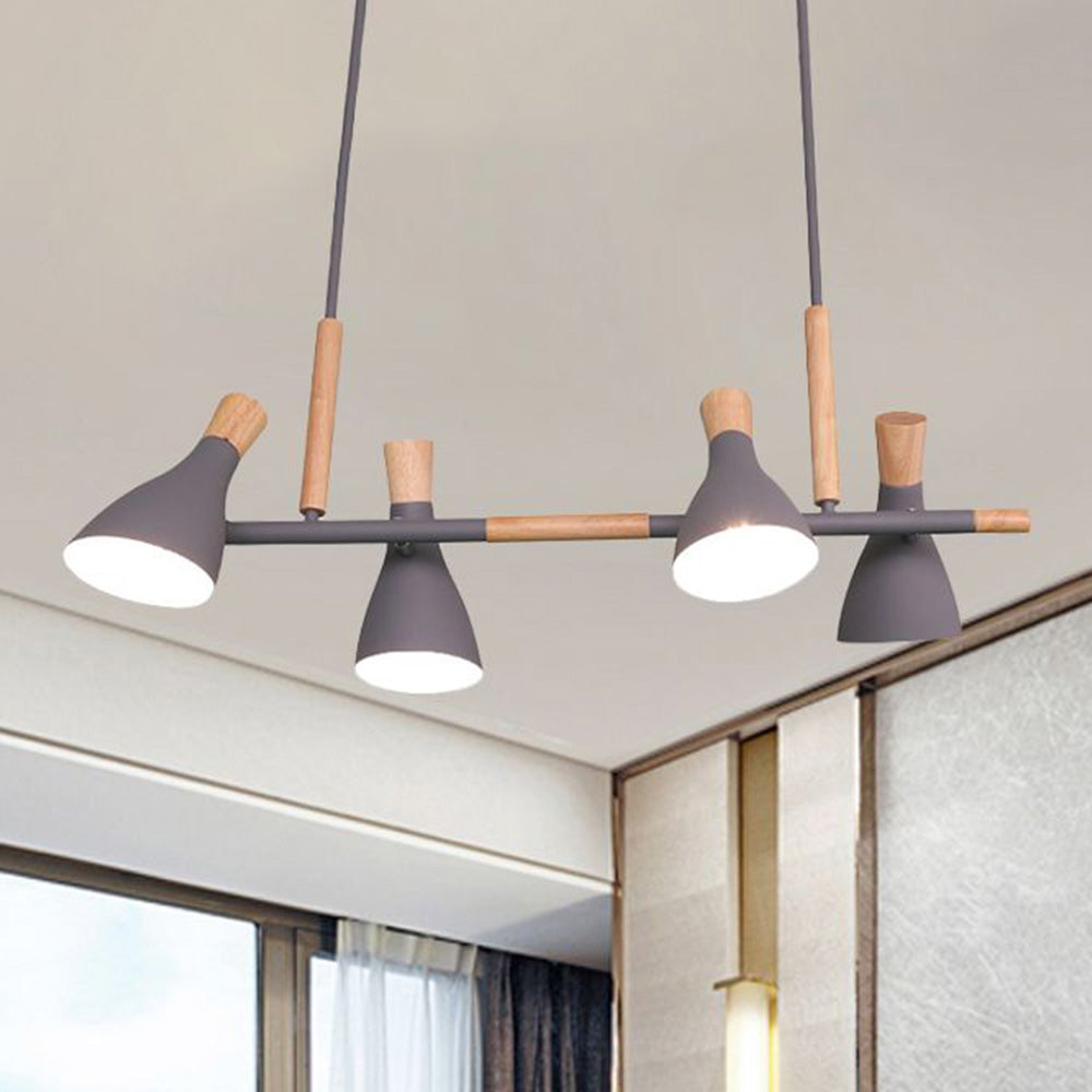 Morandi LED Pendelleuchte Weiß Wohnzimmer/Schlafzimmer Holz