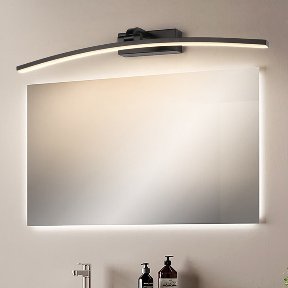 Edge Modern Curved Mirror Front LED Wandleuchte Schwarz/Weiß Badezimmer Metall