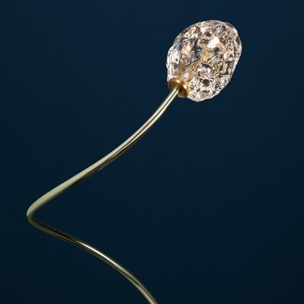 Bella  Luxus Solar Blume LED Außenleuchte Gold Metall Glas Höhe 70CM/100CM/130CM