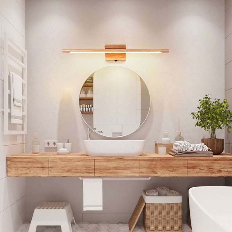 Ozawa Modern LED Wandleuchte Linear, Innen, Badezimmer, Acryl Holz