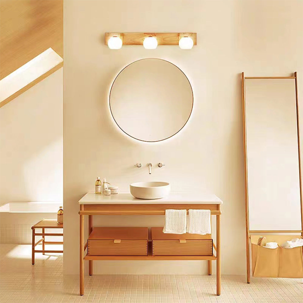 Ozawa Design LED Wandleuchte Schlafzimmer/Wohnzimmer Holz/Glas