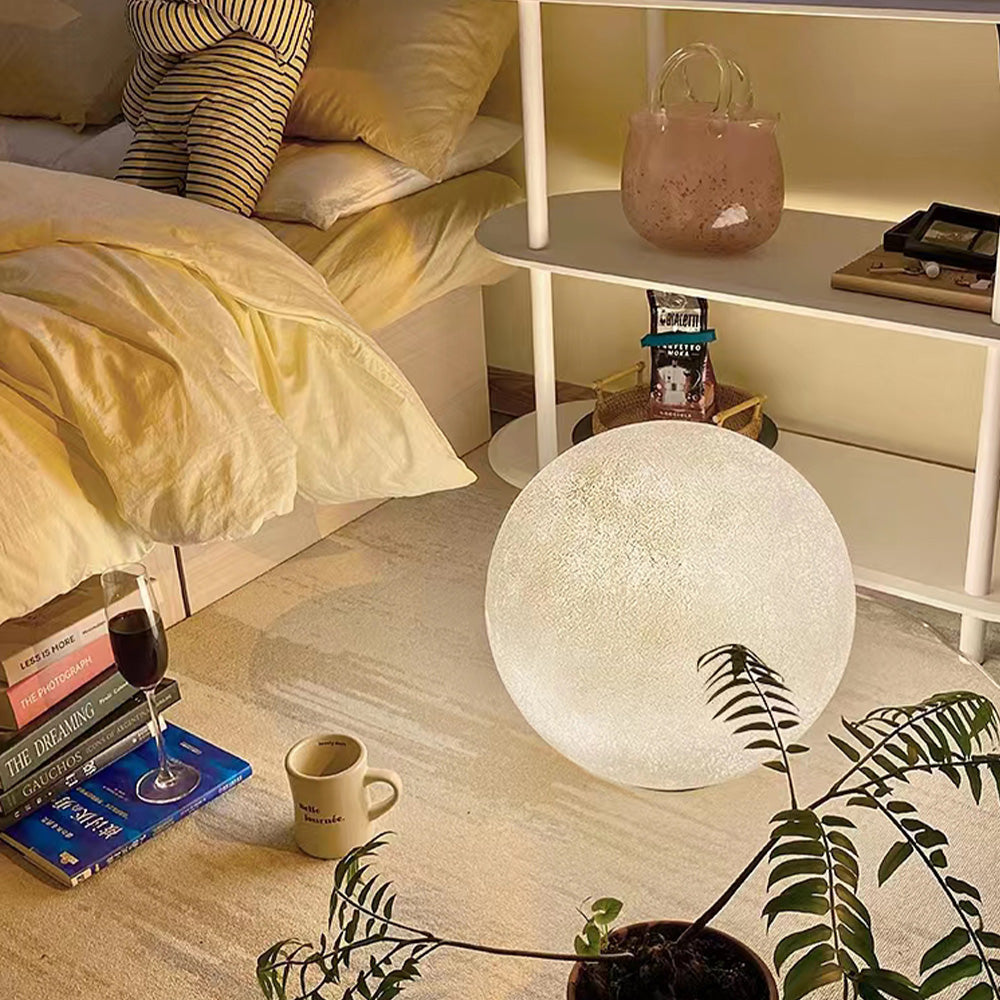 Sola Weiß Stehleuchte | Wohn/Schlafzimmer Modern Dimmbar Las Kugel LED