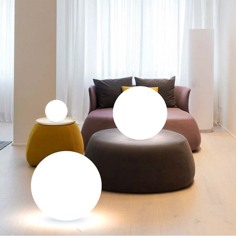 Elif Modern Kugel LED Wasserdichte RGB Außenleuchte Stehlampe Weiß