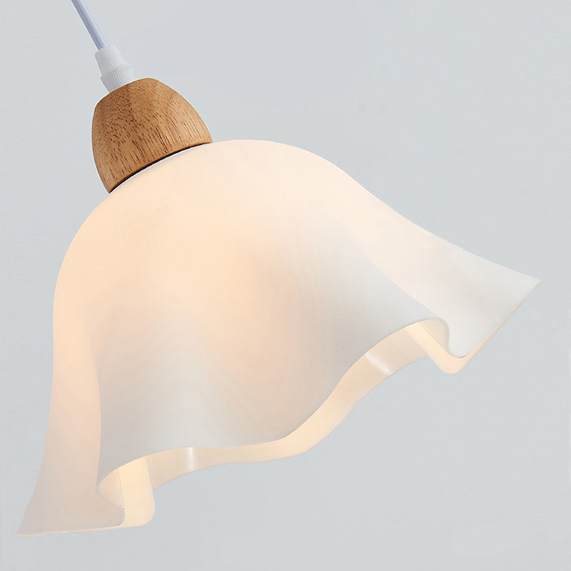 Ozawa Modern Blume LED Pendelleuchten Weiß Ess/Wohn/ Schlafzimmer Holz+Acryl 2 Stile