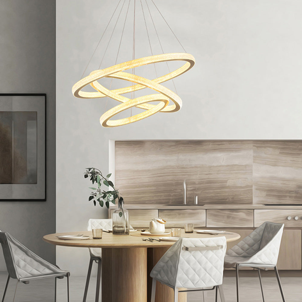 Kirsten Modern Ring LED Kronleuchter Gold Wohn/Schlafzimmer Metall