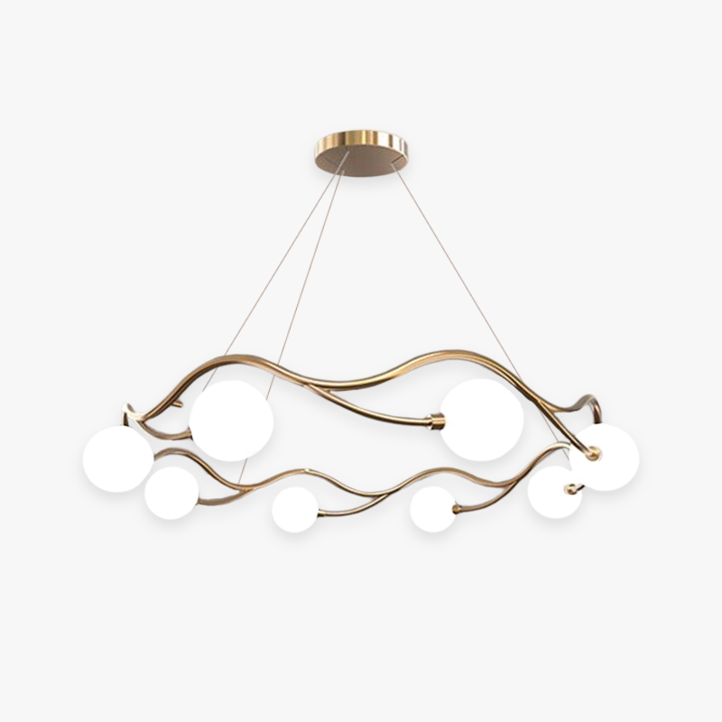 Valentina Moderne LED Pendelleuchte Wohnzimmer/Schlafzimmer Weiß/Gold