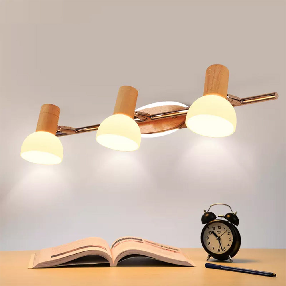 Ozawa Modern LED Wandleuchte Holz Wohn/Esszimmer Flur Innen Holz 3-Flammig