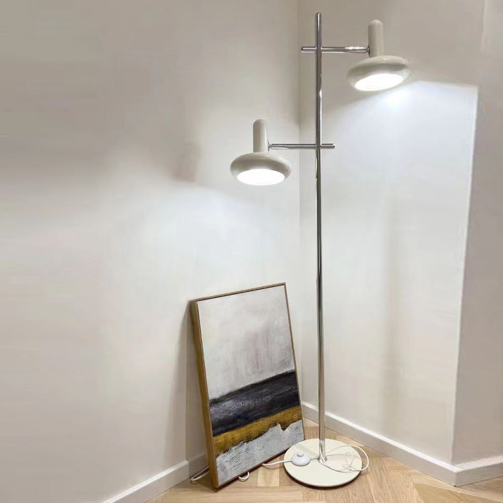 Carins Design LED Stehlampe Weiß Wohn/Schlaf/Arbeitszimmer Metall 2-Flammig