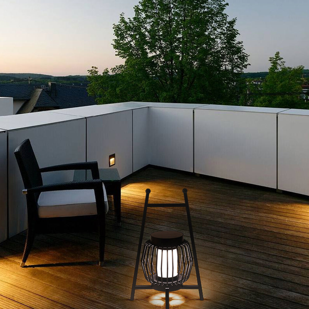 Orr Modern Laterne LED Außenleuchte Solar Schwarz Garten/Balkon/Flur Metall dia-38cm