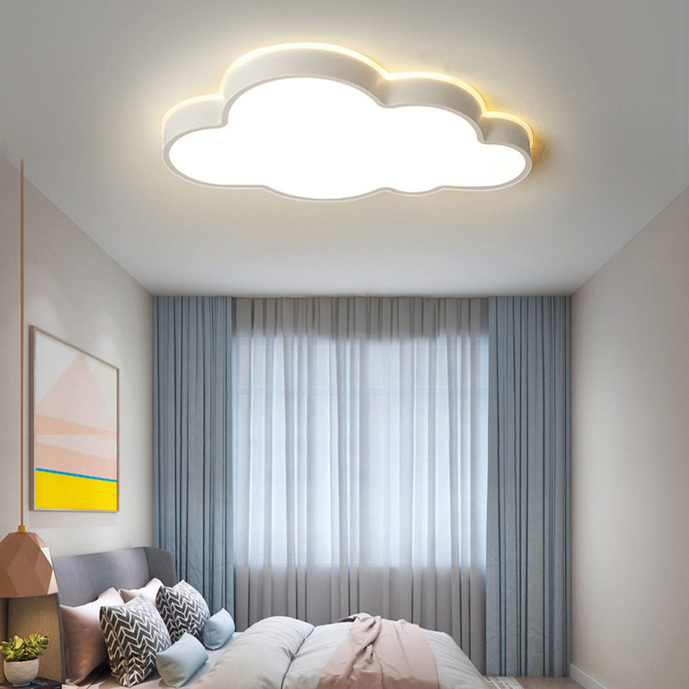 Minori Modern Flush Mount Wolke Deckenleuchte, Weiß, Metall, Schlafzimmer