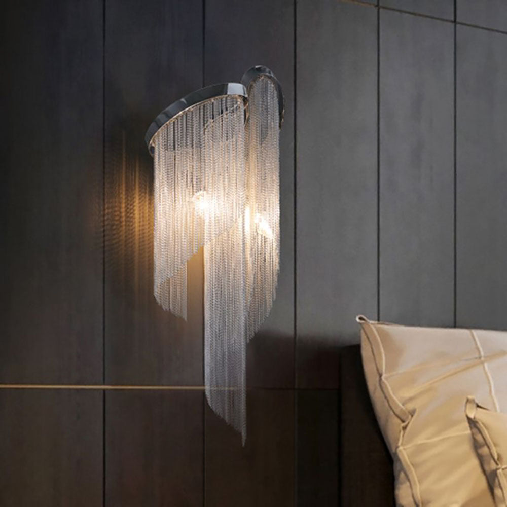 Colon Modern LED Wandleuchte Silber Schlaf/Wohnzimmer Innen Metall