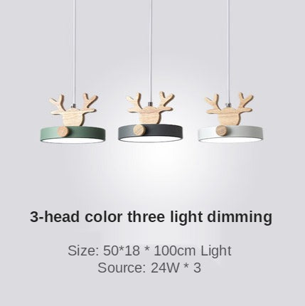 Morandi Holz LED Kronleuchter Hirschgeweih Pendelleuchte