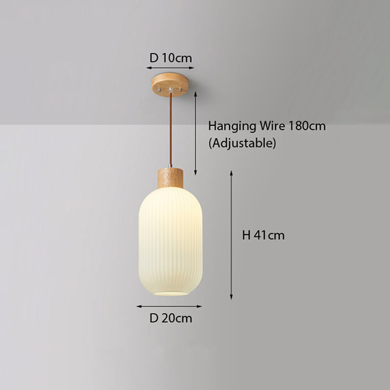 Ozawa Modern LED Pendelleuchte Weiß 2 Stile Ess/Wohnzimmer Holz/Glas