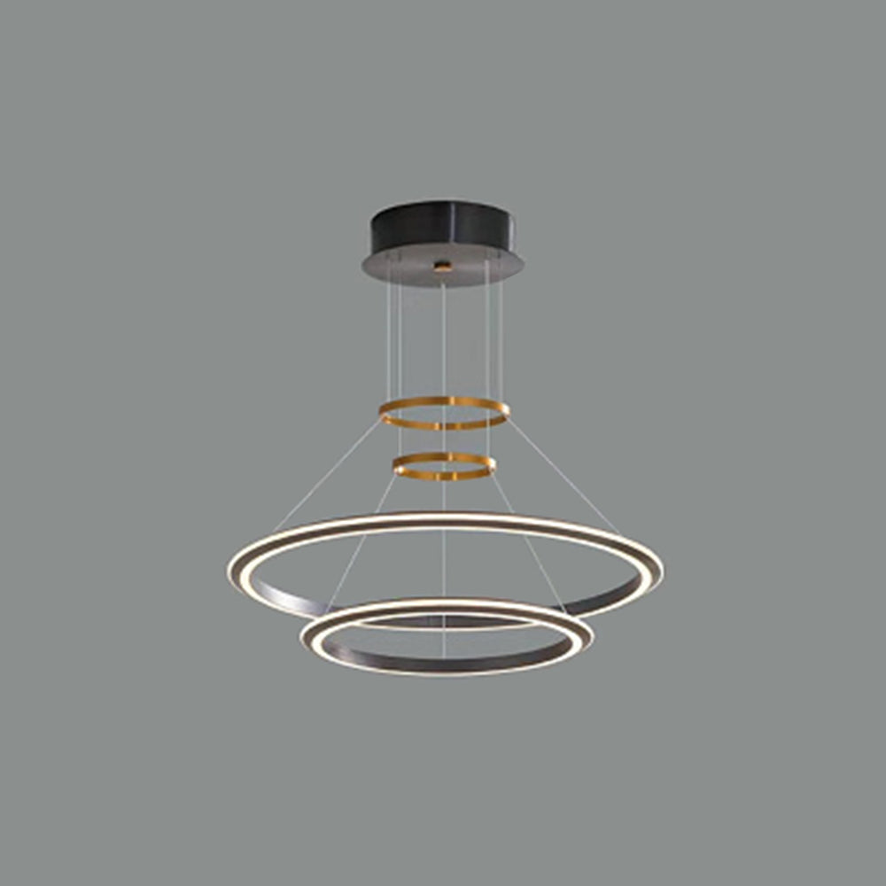 Arisha Modern LED Pendelleuchte Ring Wohnzimmer Schlafzimmer, Metall Acryl