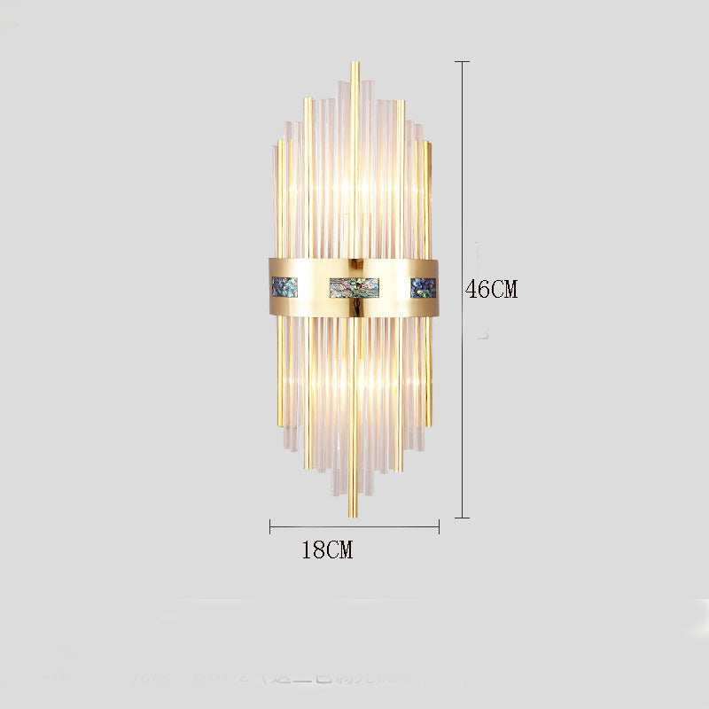 Crystal Kristall LED Wandleuchte Gold, Wohnzimmer/Schlafzimmer,Metall/Acryl