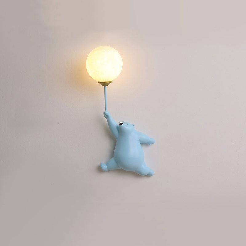 Fateh Design Bear LED Wandlampe Innen Weiß, Kinderzimmer/Schlafzimmer