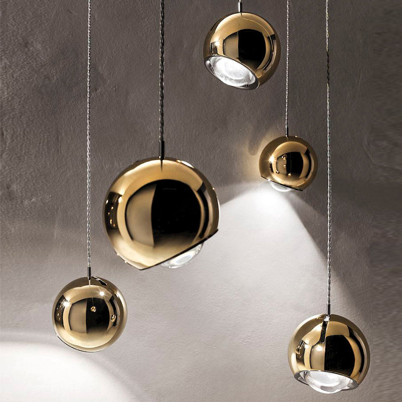 Valentina Modern LED Pendelleuchte Kugel Ess/Wohnzimmer Gold Metall