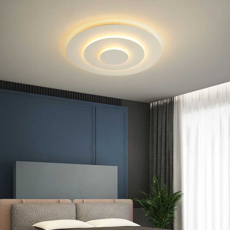 Quinn Modern Rund LED Deckenleuchte Weiß Wohn/Schlafzimmer