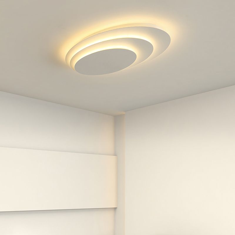 Quinn Modern Rund LED Deckenleuchte Weiß Wohn/Schlafzimmer