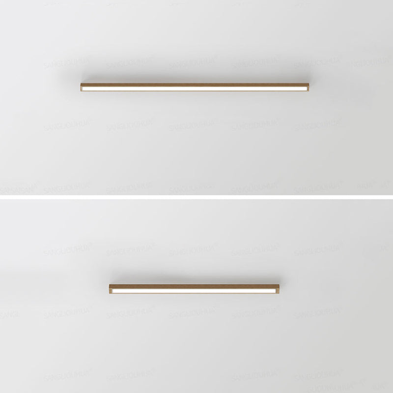 Edge Minimalistische LED Deckenleuchte Linear Holz Wohnzimmer
