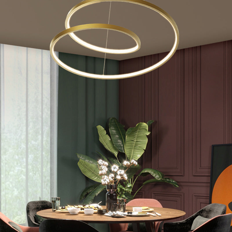 Arisha Modern Ring Linear LED Pendelleuchte Gold/Schwarz Wohn/Schlaf/Esszimmer Kupfer&Kieselgel