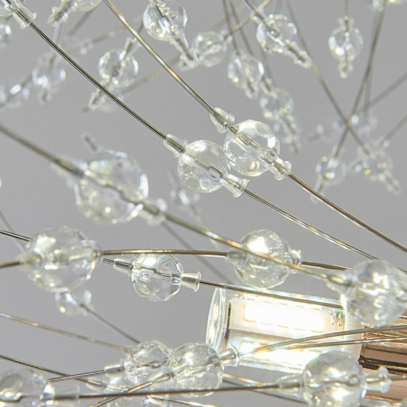 Lili Modern Löwenzahn LED Pendelleuchte aus goldfarbenem Metall/Kristall für Schlafzimmer/Wohnzimmer