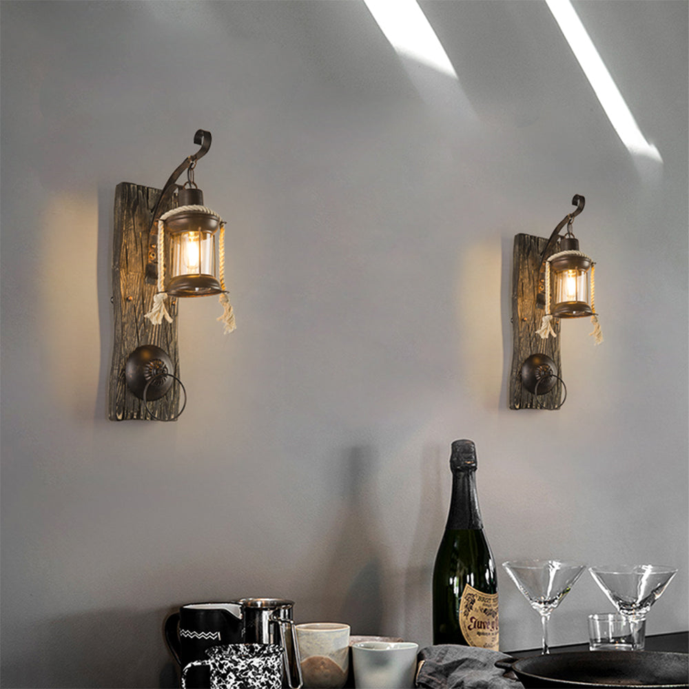 Alessio Designer LED Wandlampe Innen Holz Wohnzimmer/Arbeitszimmer