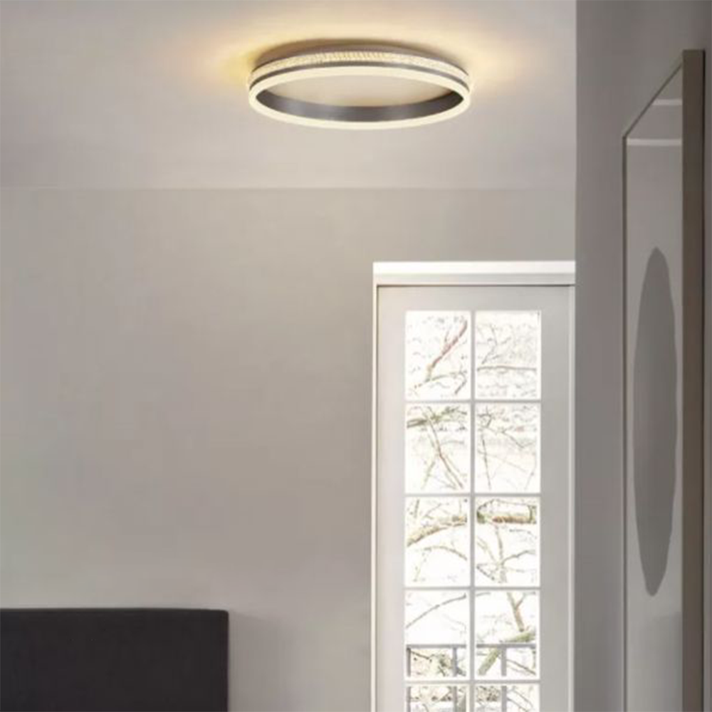 Quinn Modern LED Deckenleuchten Dimmbar Ring Weiß Wohnzimmer Metall