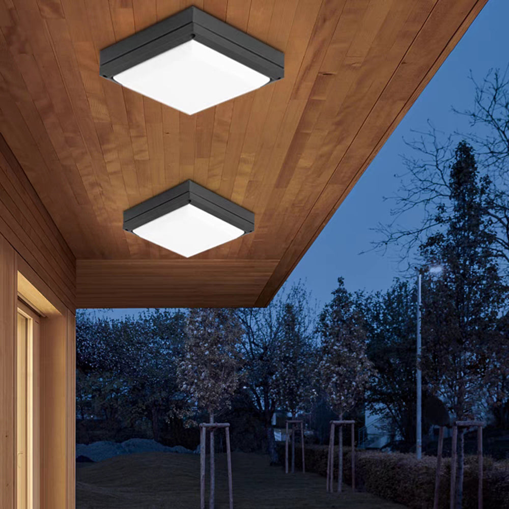 Orr Modern LED Außenleuchte Rund/Quadrat Flur/Balkon, 2 Farben, Metall Acryl