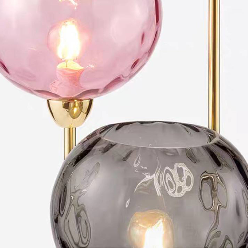 Hailie Modern Blase LED Stehleuchte Rosa-Grau / Orange-Blau Wohn/Schlaf/Arbeitszimmer Metall Glas 3-flammig, 2 Farben, Höhe 153CM