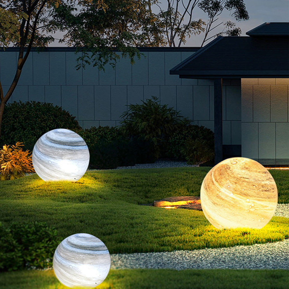 Elif Modern LED Außenleuchte Planet IP 65 Kugel Garten 2 Farben Metall