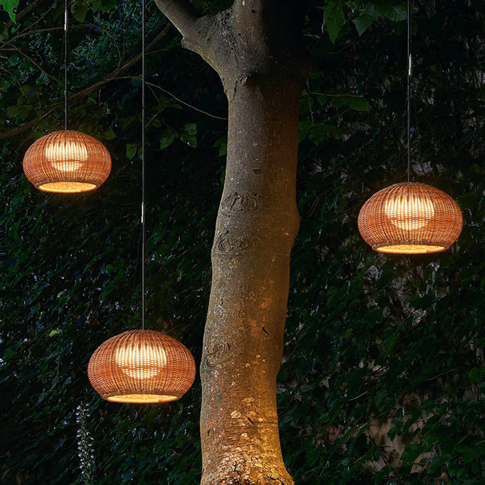 Ritta Design LED Außenpendelleuchte Garten/Terrasse/Flur Bambus&Acryl
